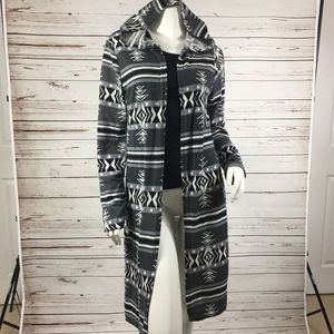 Tribal Long Cardigan Grey/Black/White